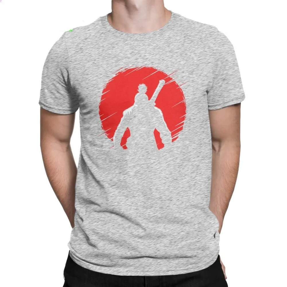 Men 100% Cotton T Shirt Samurai Game Japanese Short Sleeve Tee Shirt One-armed Wolf Red Sun Sekiro Shadows Die Twice T-Shirt X