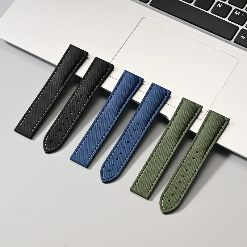 Fluoro Rubber Watch Band for Omega 20 21 22mm Universal Quick Release Watch strap Butterfly Folding Clasp Watches