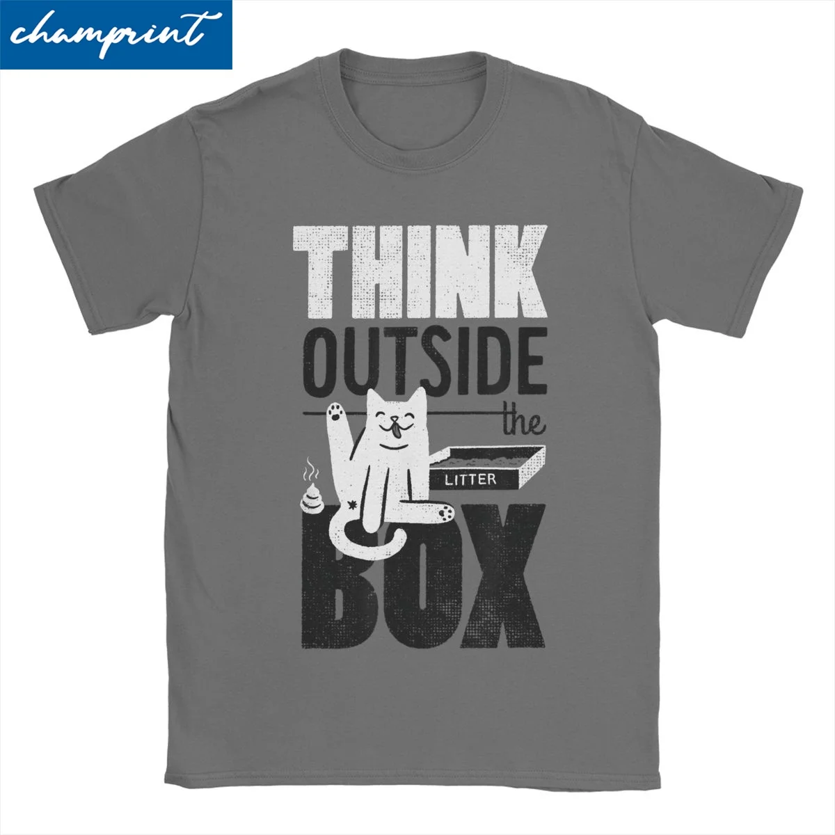 Outside The Box Cat T-Shirt Men Women Leisure Cotton Tee Shirt Crew Neck Short Sleeve T Shirts Printed Clothing