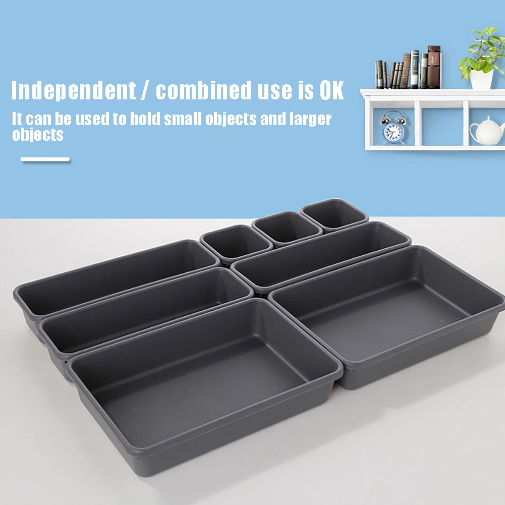 Make Up Organizer Trays Home Office Storage Kitchen Bathroom Closet Desk Box Drawer Cutlery Cosmetics Stationery Packaging Box