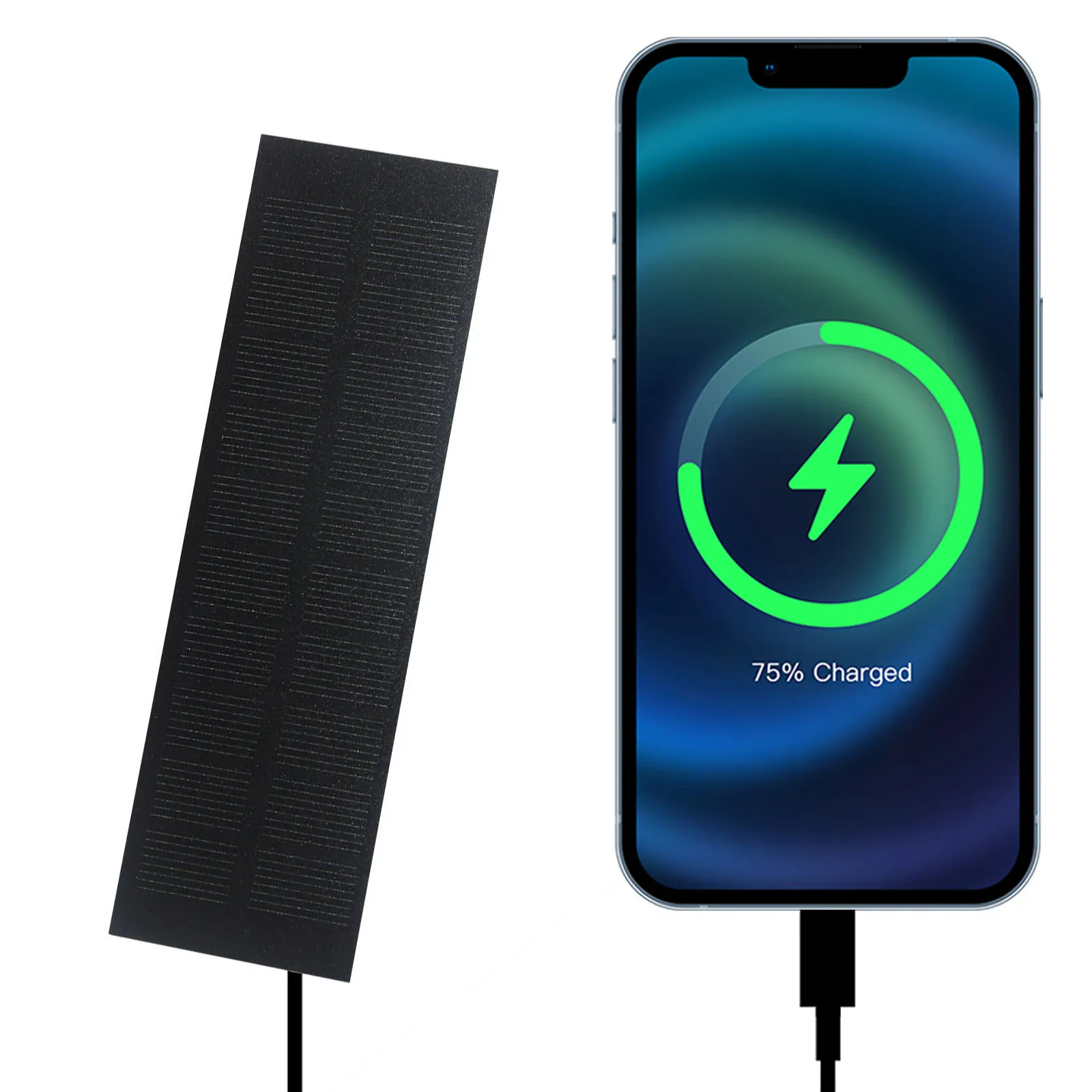 1W 5V Phone & Battery Charger with Type-C Output Weatherproof Solaring Plate Emergency Power System for Outdoor Camping Travel