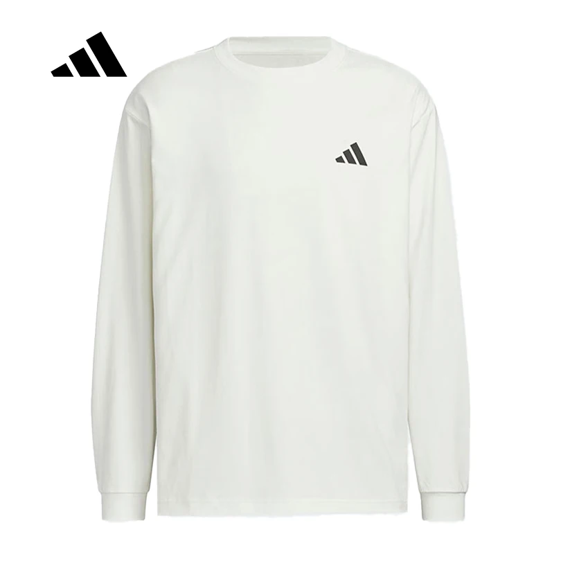

Мужской хлопковый трикотажный топ adidas с круглым вырезом и длинными рукавами, повседневный спортивный топ KF5187