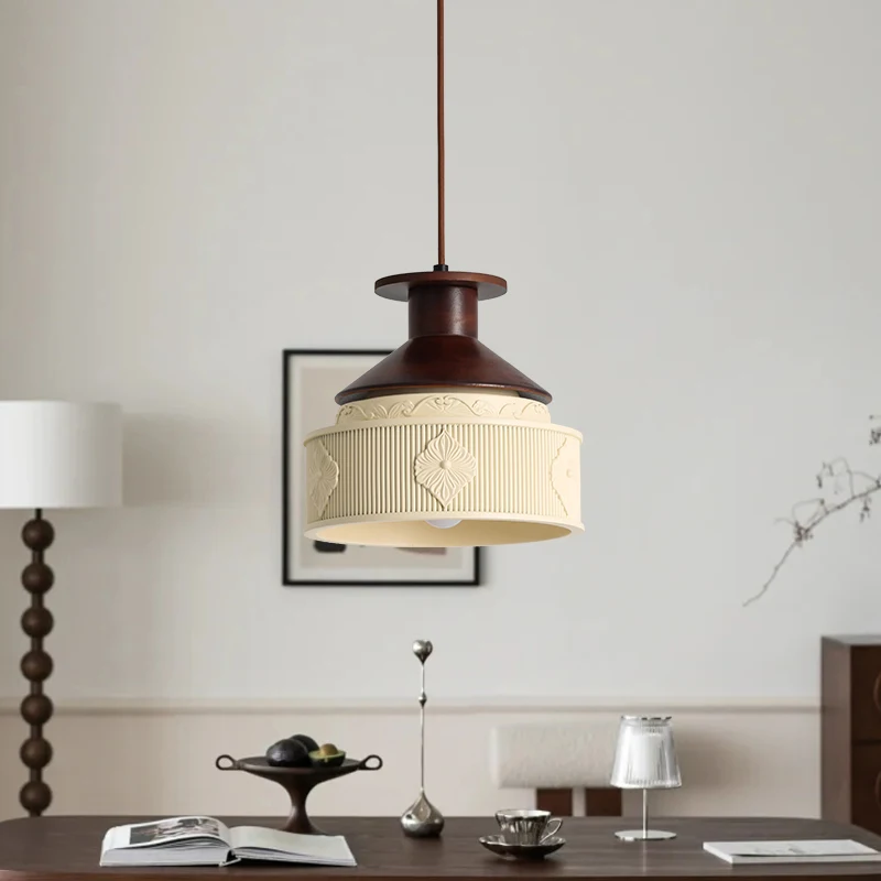 Japanese Style Bedside Pendant Light Decoration Living Room Background Wall Light Resin Carved Design Creative Bedroom Lighting