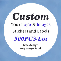 500PCS Custom Stickers and Customized Logos Wedding Birthday Gift Box Stickers Design Your Own Labels Personalize Stickers