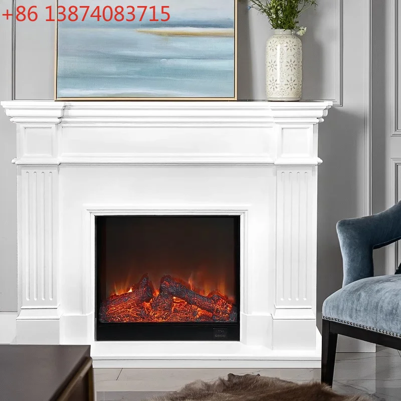 Dixuan Mingdian, American simple solid wood fireplace frame, European fireplace decorative cabinet 1m 1.2m heating LED furnace c