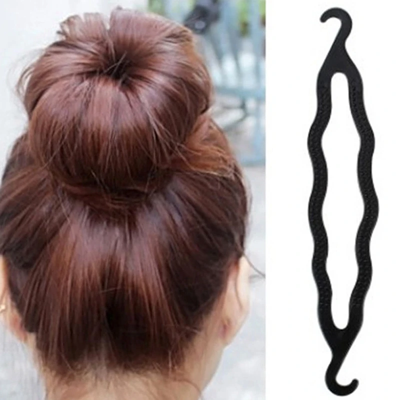 2PCS Hair Braider Twist Styling Tools Styling Tools Plastic Loop Styling Tools Black Magic Sponge Bun Maker Tools Clip DIY Hair