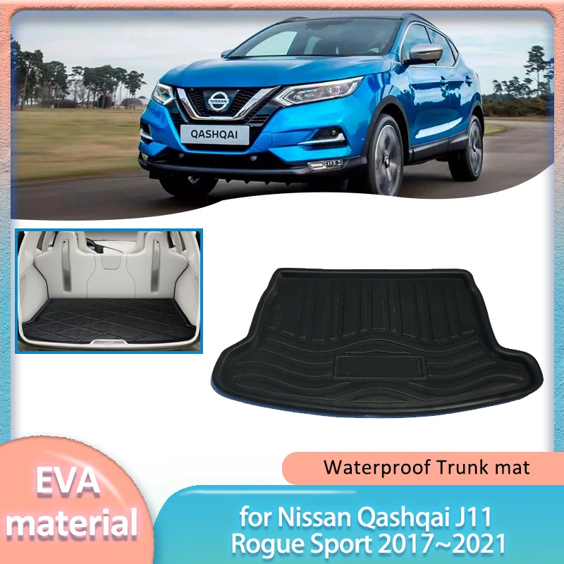 

Для Nissan Qashqai J11 Rogue Sport 2017 ~ 2021 автомобильный коврик в багажник, подкладка для багажника, напольный ковер для багажа, водонепроницаемый чехол, аксессуары