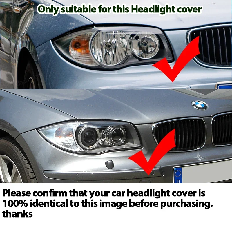 Auto Front Headlight Cover Lens Transparent Glass Headlamp Lampshade Lamp Shell Masks For BMW 1 Series E81 E82 E87 E88 2005-2011