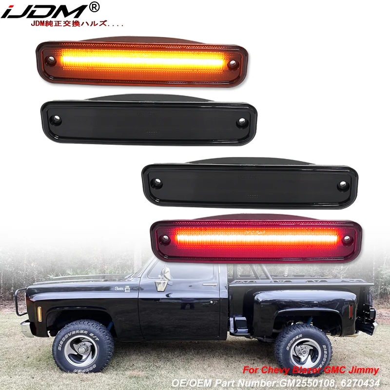 

Full LED Strip Front/Rear Side Marker Lights For Chevrolet/GMC 1975-1980 CK Pickup Truck and Blazer/Jimmy SUV Turn Signal Light