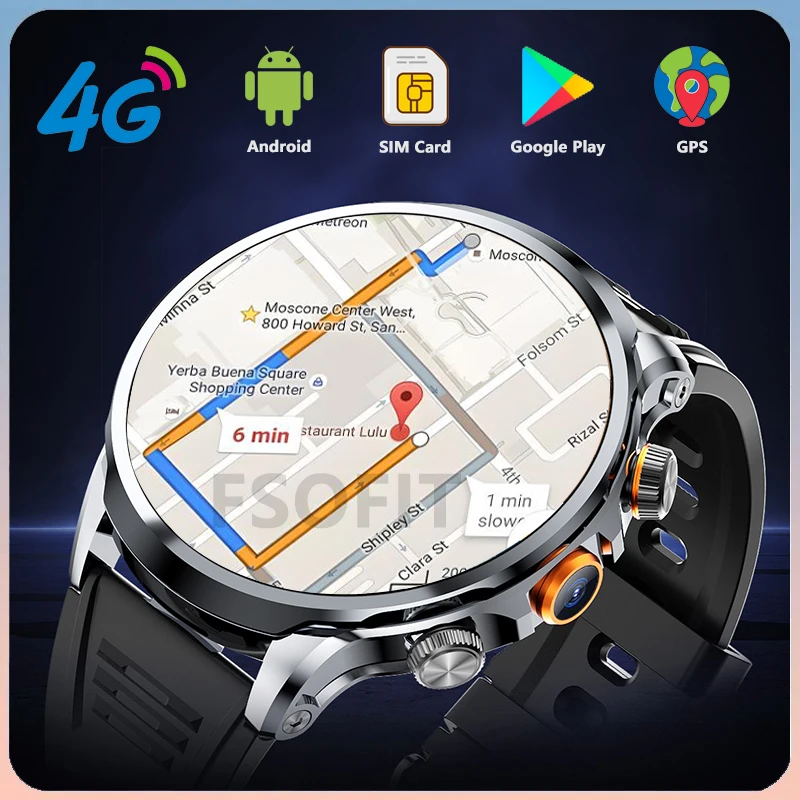 1.95-inch 3D 4G Network Smart Watch SIM Card Google Play Download APP Camera GPS WIFI NFC Call Android Men Women Smartwatch