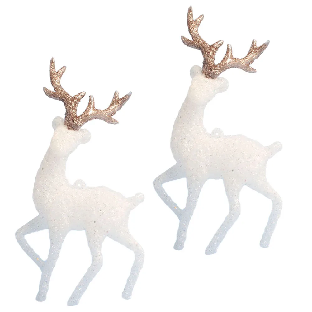 

2 Pcs naments Shiny Plastic Decorative Pendents for Cake Craft Christmas Miniatures Room Decoration Gifts
