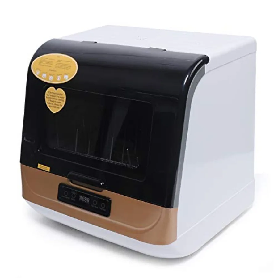 

800W 110V Portable Countertop Dishwasher 5L Compact Mini Table Top Dishwasher with 3 Washing Conditions 360-Degree Water Sprayi
