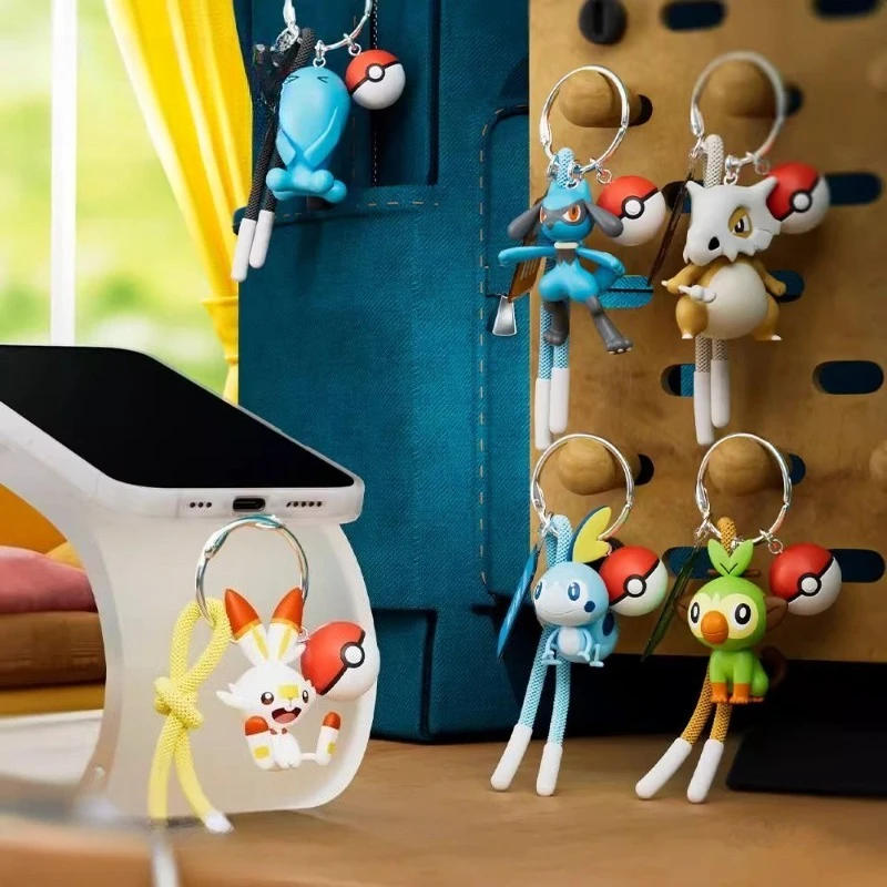 

New Wobbuffet Cubone Sobble Riolu Grookey Keychains Action Figure Toys Cute Keychains Anime Figure Toys Dolls for Kids