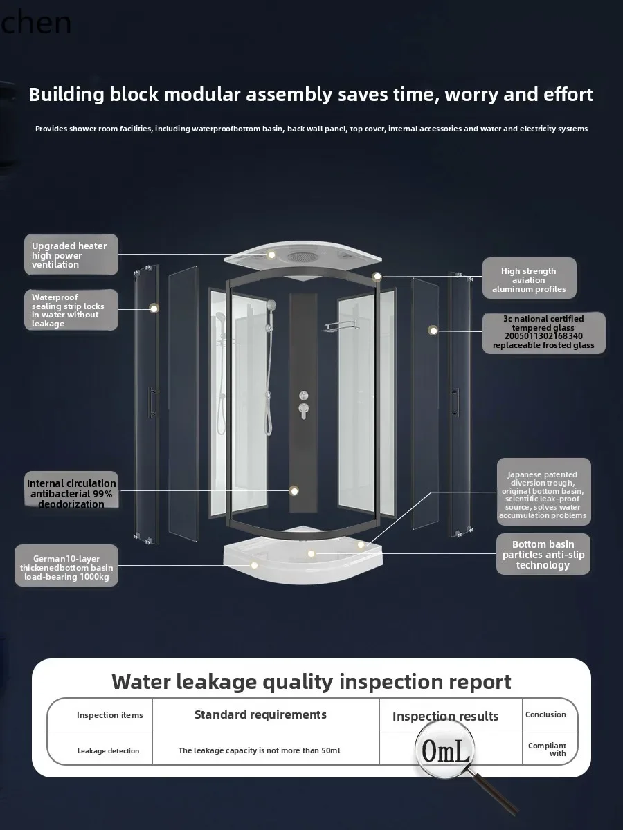 W29-integral shower room fan bathroom rural simple partition glass waterproof integrated household bathroom
