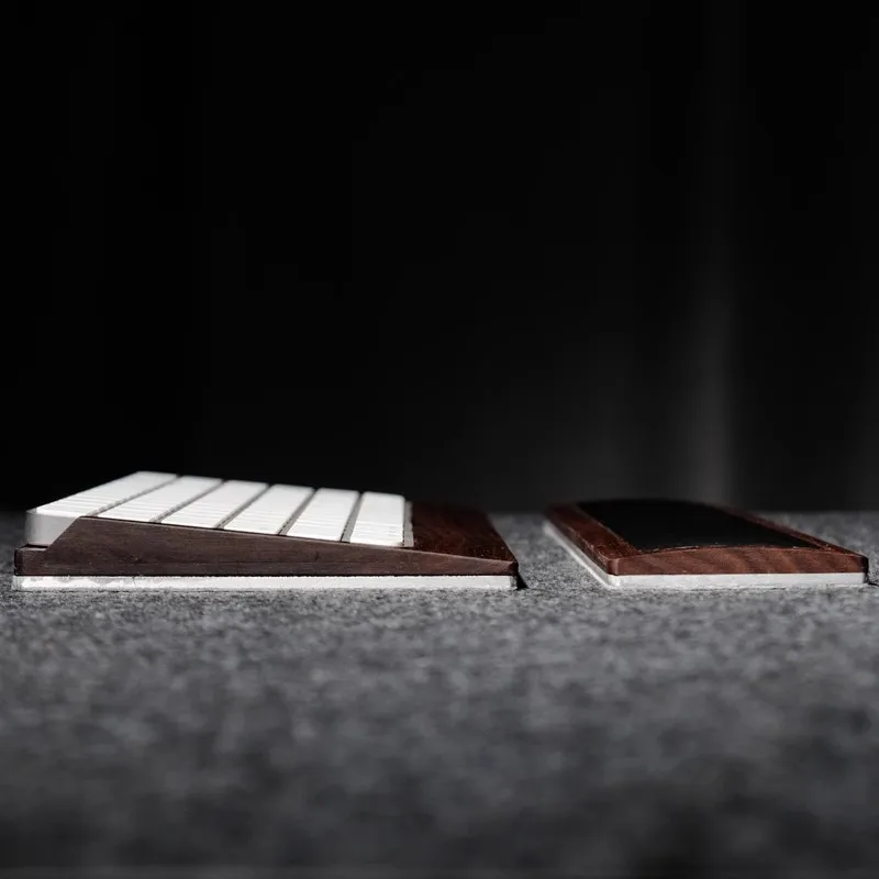 Miaokong 2/3 Keyboard Tray Stand Walnut Wood Trackpad Tray Desktop Keyboard Base IOS Ergonomic Tray Keyboard Plam Rest Storage