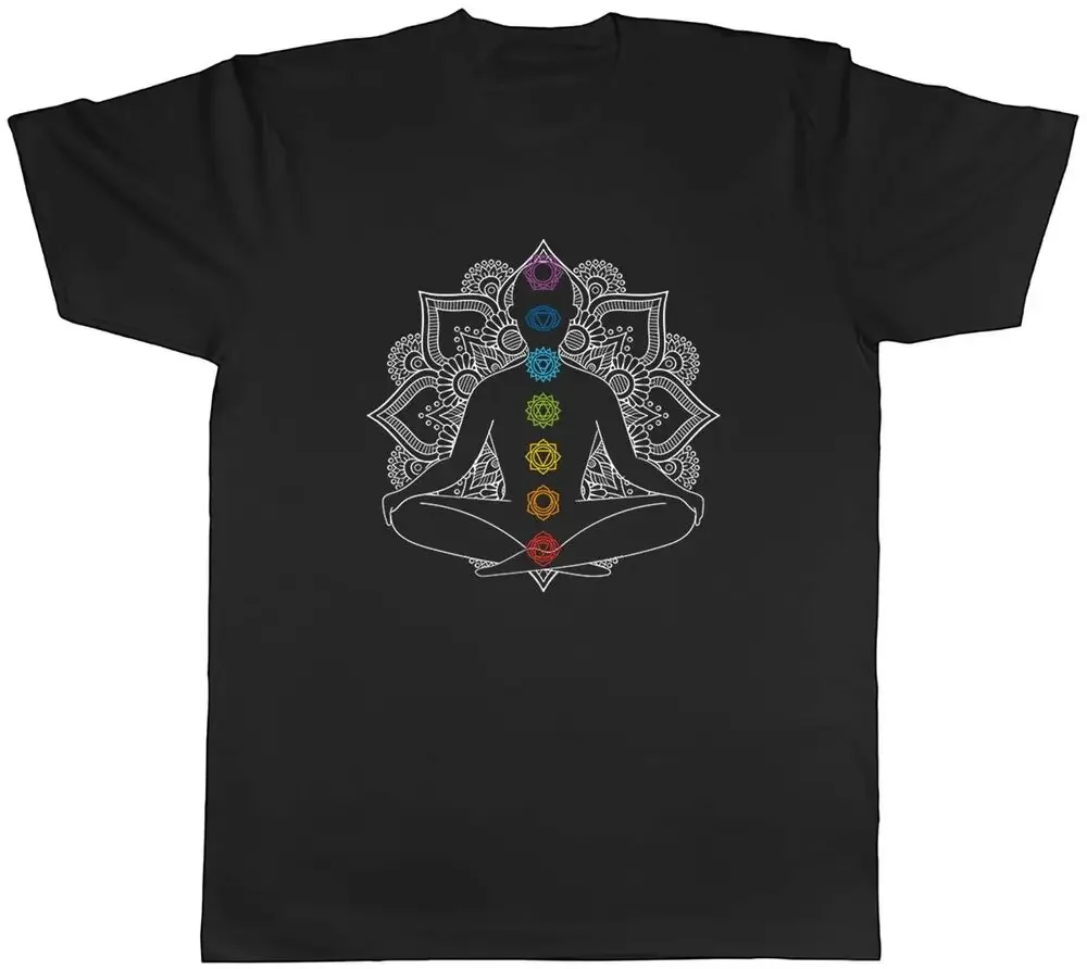 Chakra Mandala Flower Yoga Meditation Mens Unisex T-Shirt Tee Gift High Quality 100%Cotton Short Sleeve