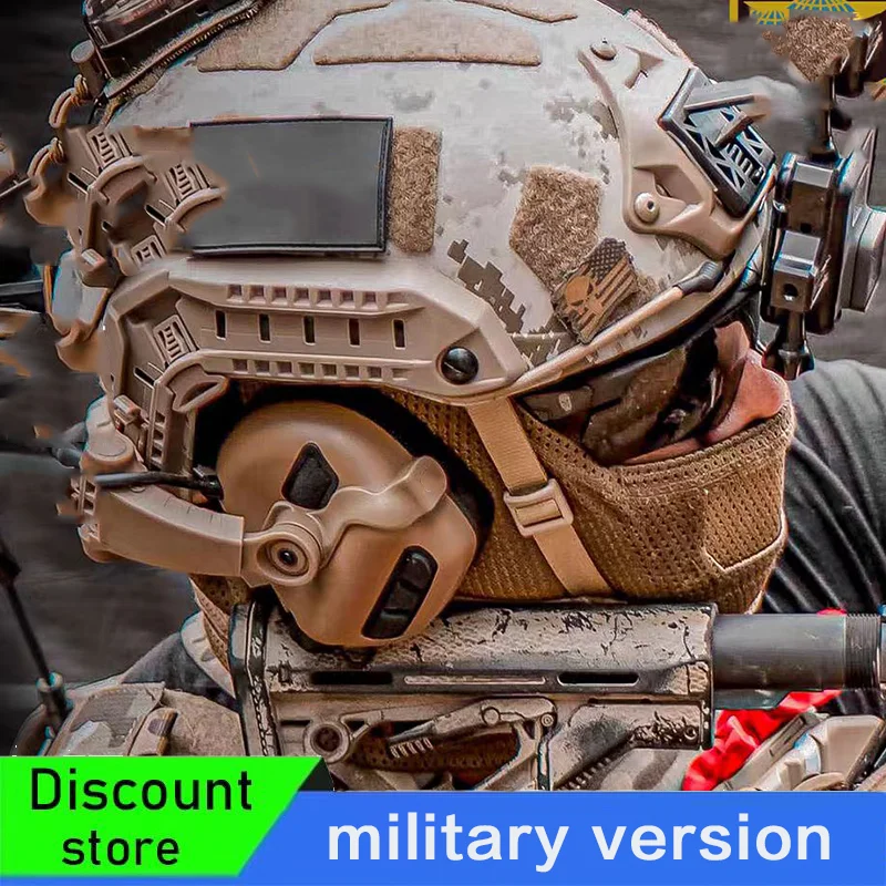 EARMOR communication headphones, electronic shooting earmuffs. Electronic hearing protection headphones with helmet rail adapter