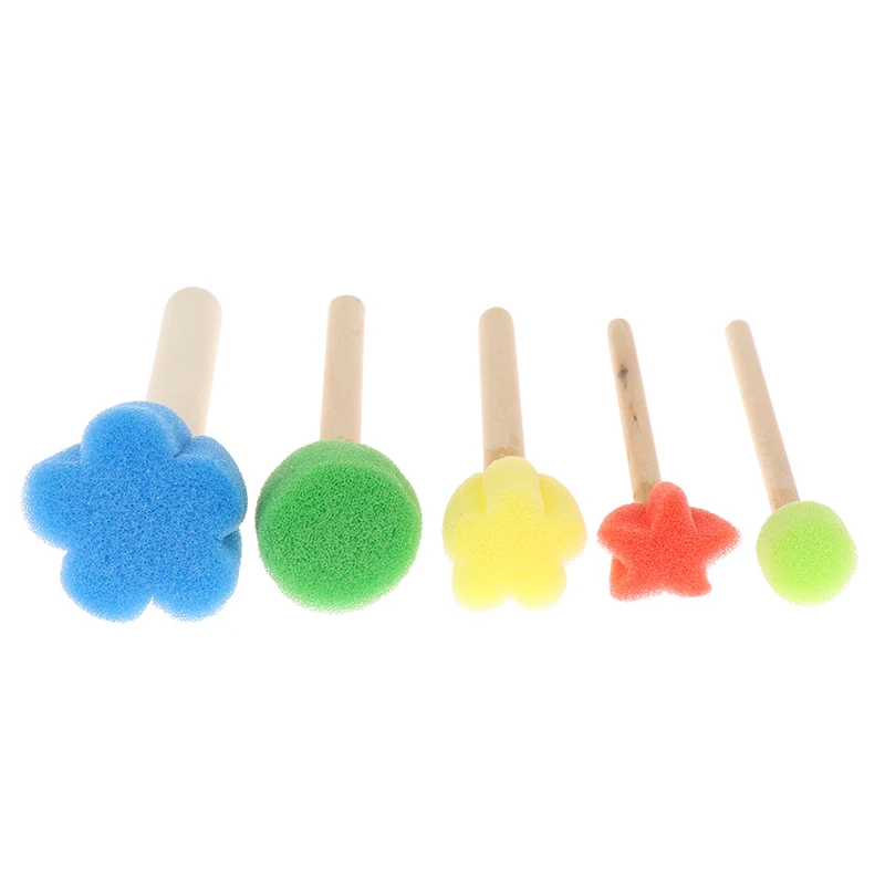 5pcs/Set Kids Toddler Sponge Stamp Brush Kits Flower Drawing Toys For Children Paint Art