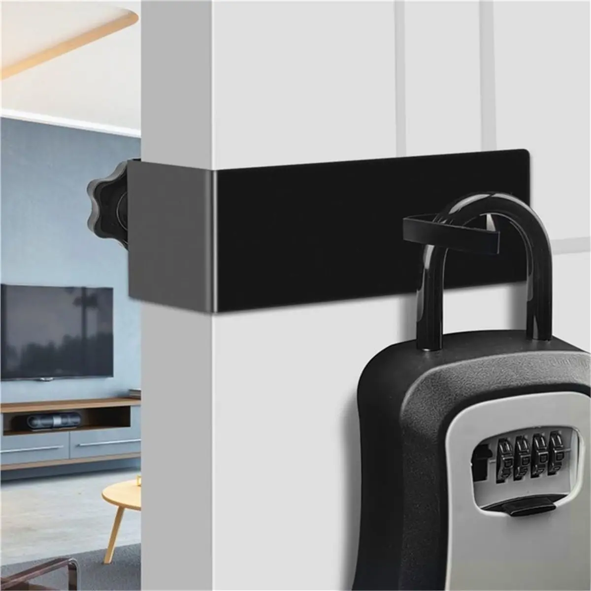 Big Discount Lock Box Door Mount Bracket, Adjustable Door Hooks for Security Lock Box Keys Emergency Access, Fits Different Door