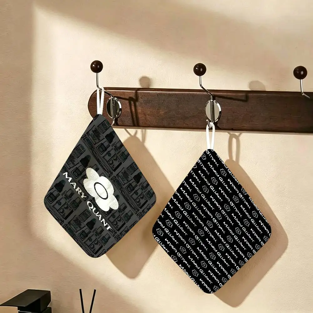Fashion M-Mary-Q-Quant Polyester Cotton Hand Wiping Towel with Hanging Loop, Lightweight for Home and Commercial Use