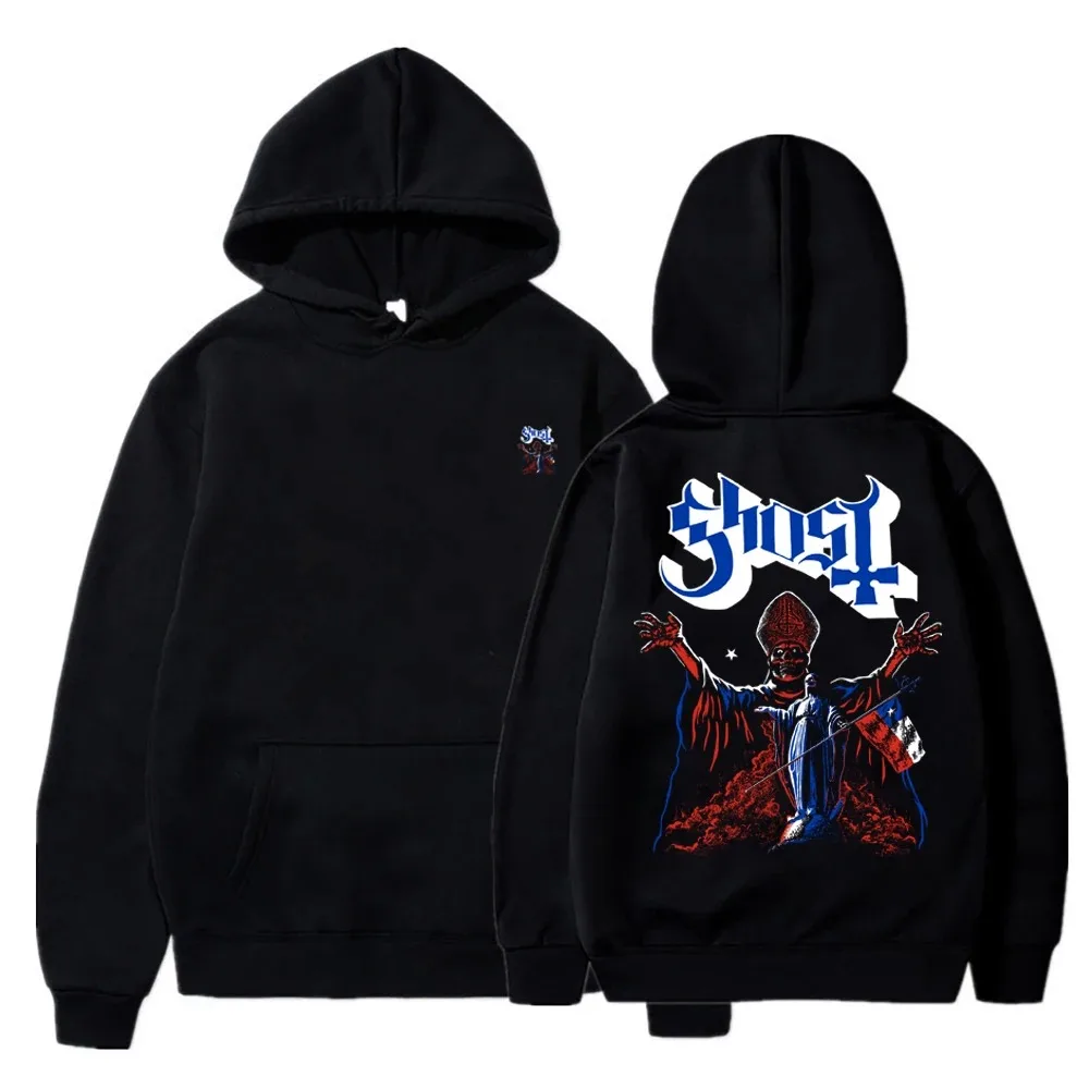 Pullover Long Sleeve Hoodies Clothes Men＆Women Streetwear New Autumn Hoodies Harajuku Ghost Rock Band Printed