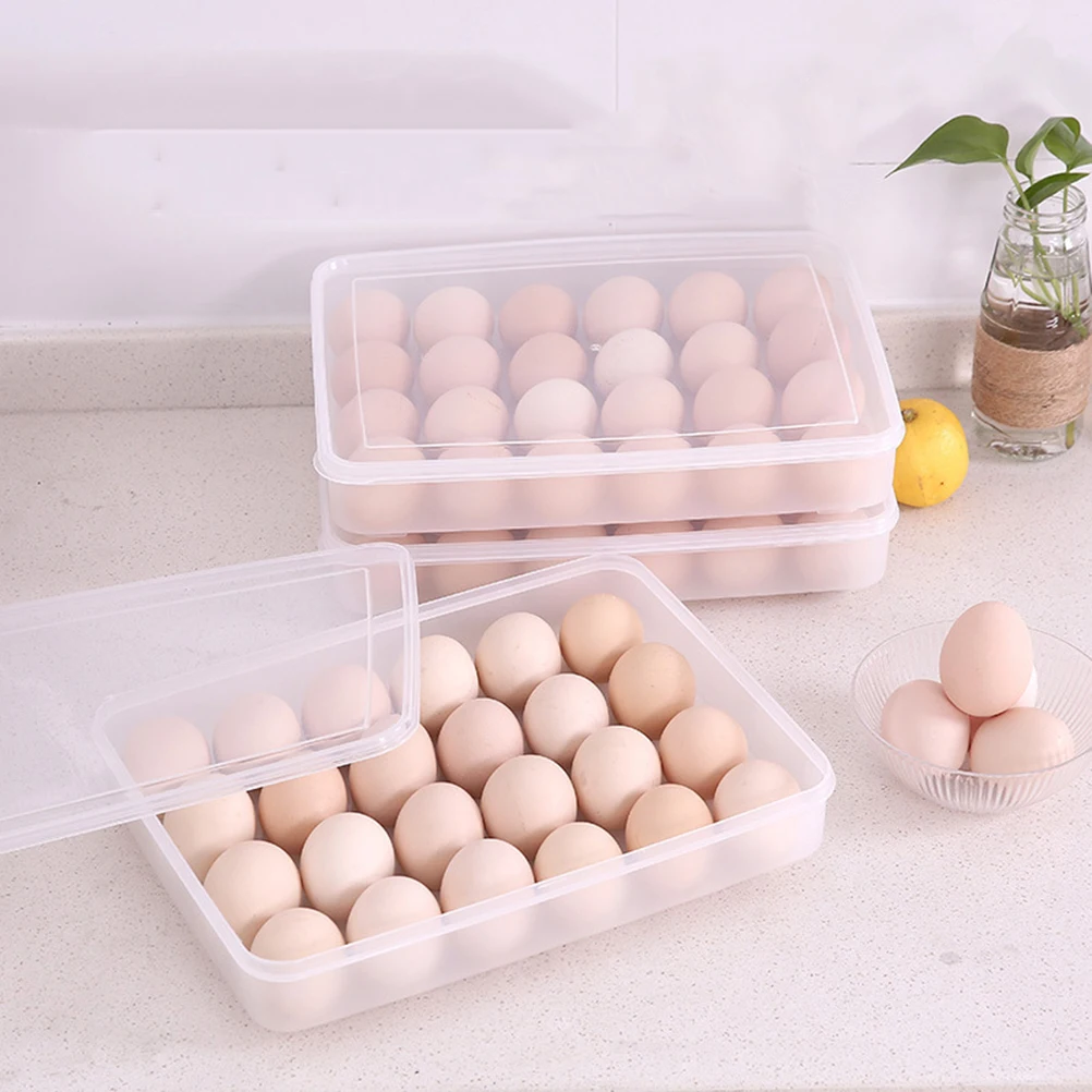 

Transparent Egg Tray 24 Grids 30.5x21.8x5.8cm Storage Container Refrigerator Holder Stackable Plastic Egg Keeper Kitchen