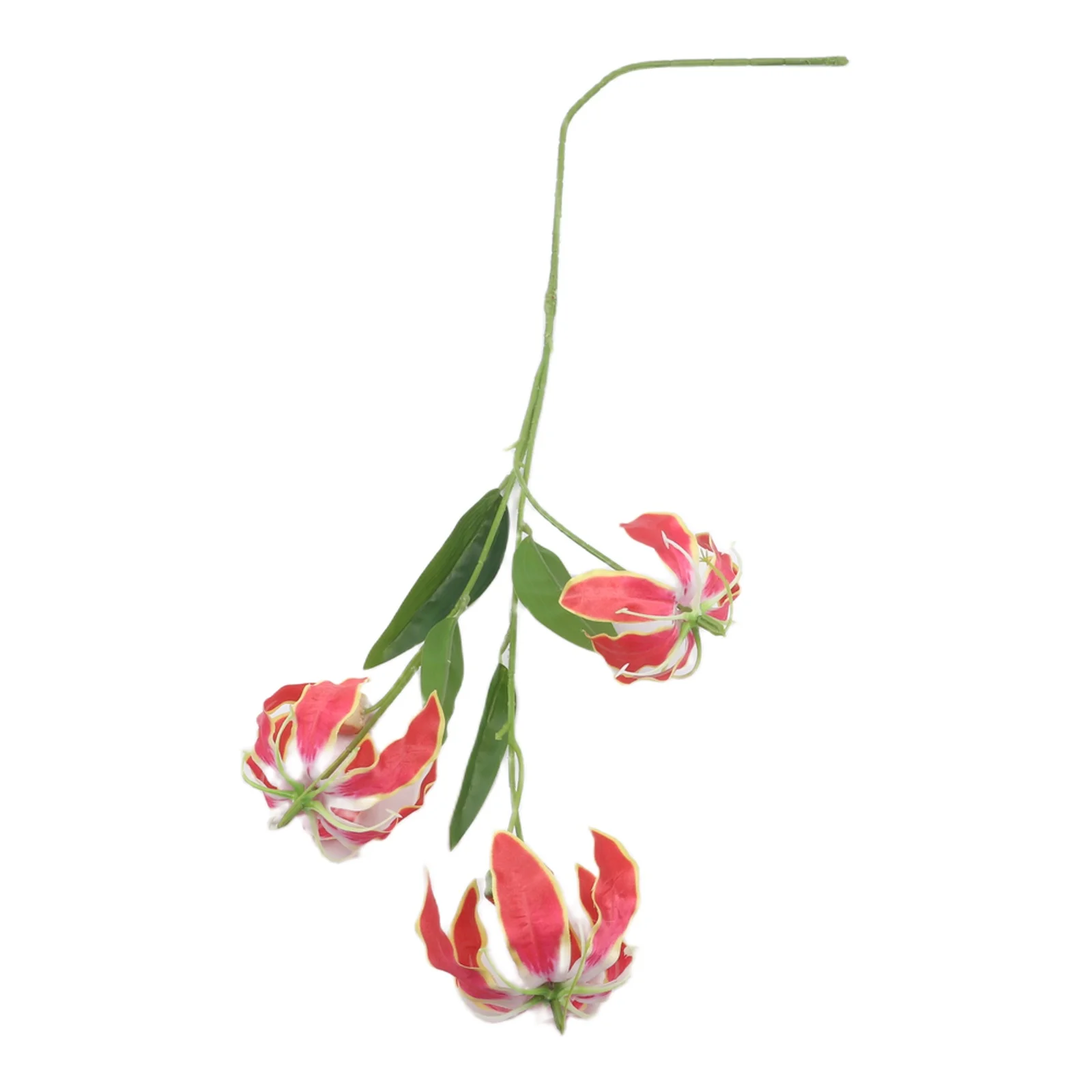 Artificial Gloriosa Flower with Flame Like Petals for Home Decor Use in Dining or Living Areas with Natural Appearance