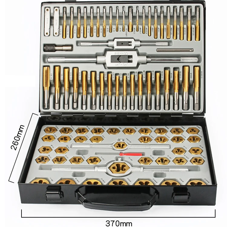 86PCS Metric Tap and Die Tool Set for Thread Cutting with HSS Taps and Dies for Precision Threading