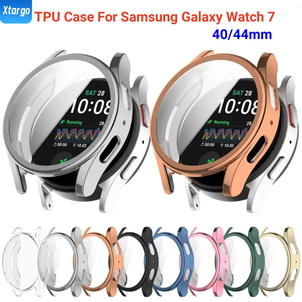 Case for Samsung Galaxy Watch 7 40mm 44mm All-Around Screen Protector Soft TPU Bunper Cover for Watch 6 5 4 40 44mm Accessories