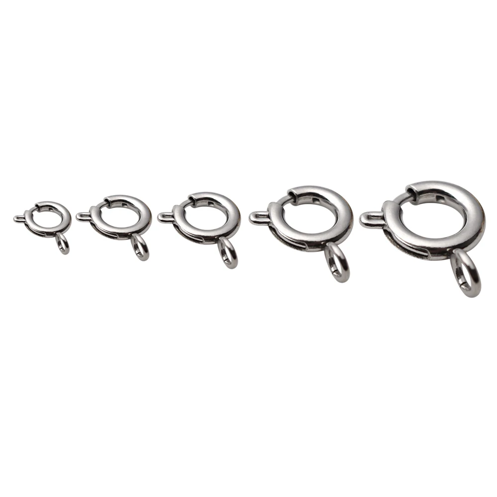 5pcs Stainless Steel Gold Round Claw Spring Lobster Clasps Hooks For Bracelet Necklace Connectors DIY Jewelry Making Supplies