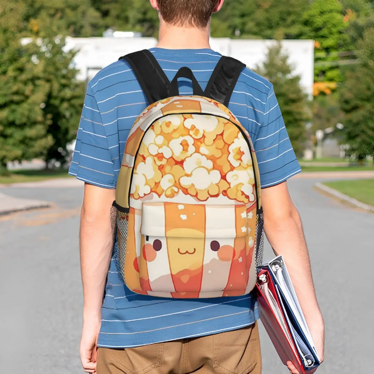 Popcorn Bucket Delight Backpack Student BookBag Children School Bag Computer Shoulder Bags for Men Women