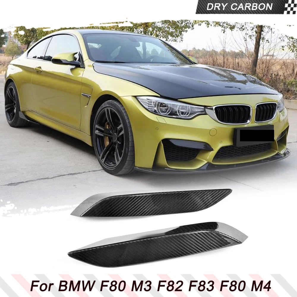 

Carbon Fiber Front Bumper Fog Lights Corner Splitters Covers Trim for BMW F80 M3 F82 F83 M4 4 Door 2 Door 2014 - 2018