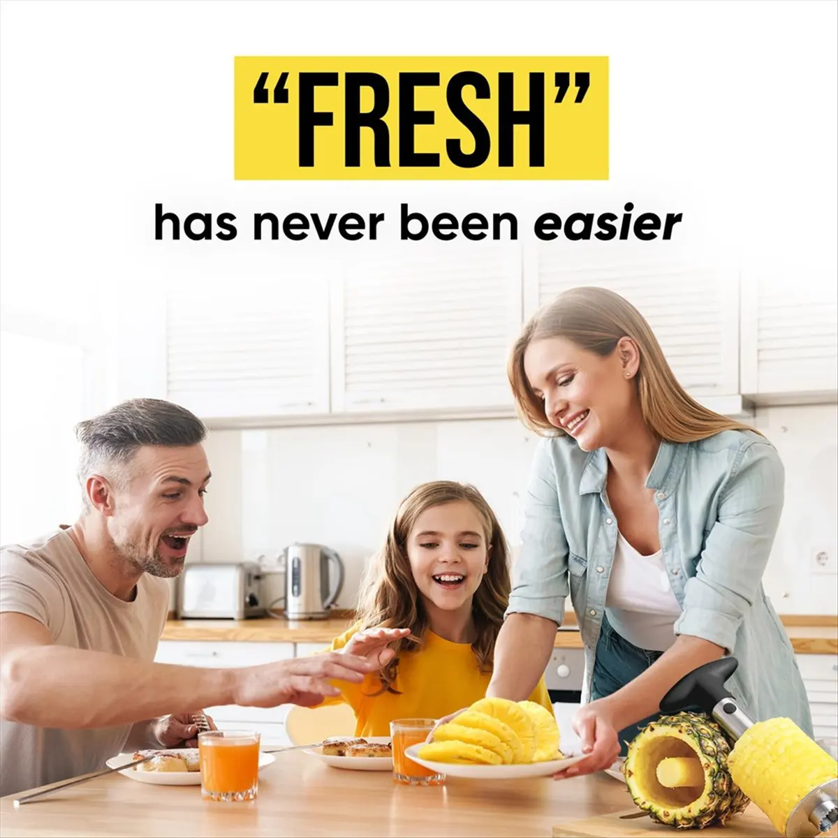 MALL Pineapple Cutter and Corer with Triple Reinforced Stainless Steel - Easy-To-Use Pineapple Corer with Thicker Blade