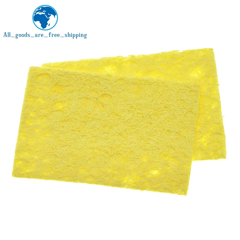 TZT High quality 10Pcs High Temperature Resistant Sponge Electric Iron Tip Cleaning Sponge Rectangular 3.5CM*5CM