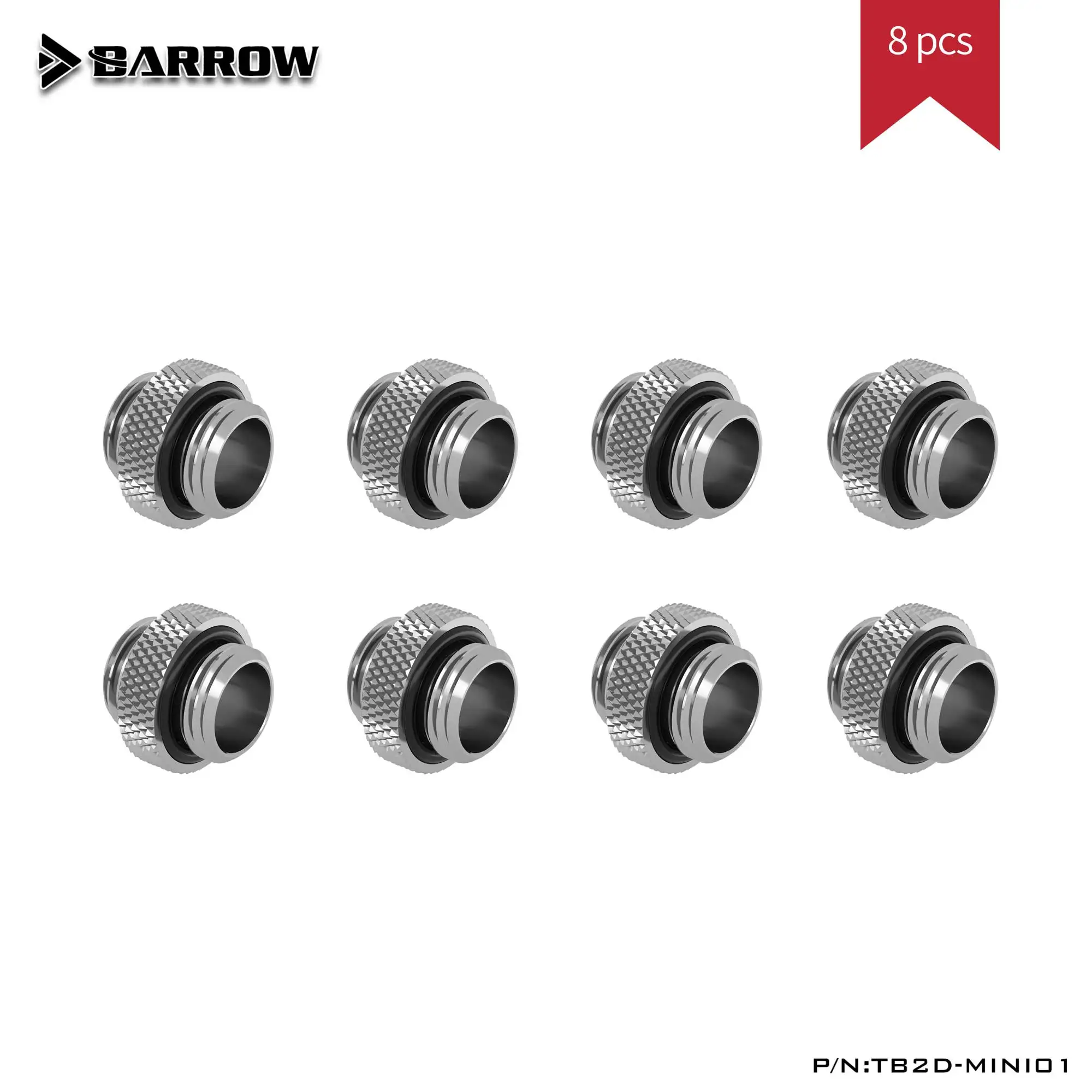 

Barrow TB2D-MINI01 8PCS G1/4 Water Cooling Fittings PC Liquid Pipes For Hard Tube Fitting Gold/Black/White/Silver