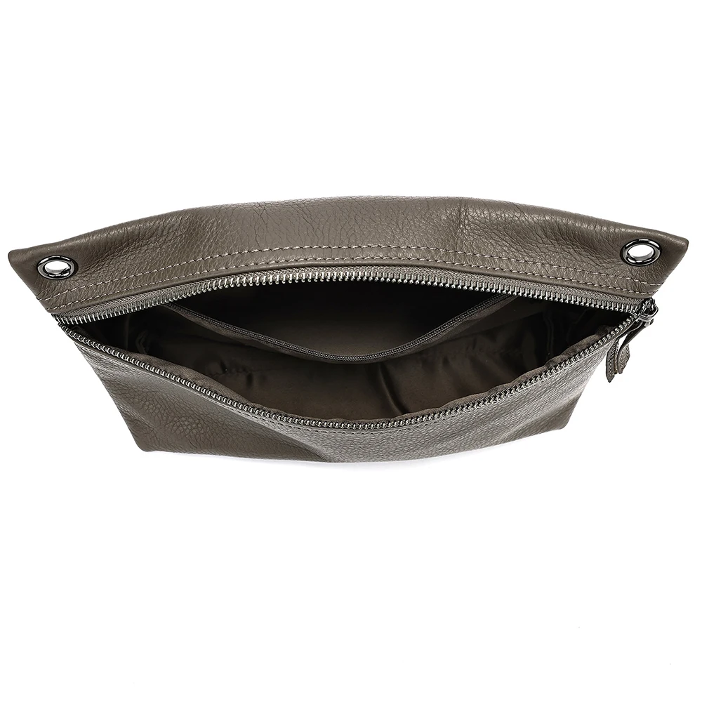 Genuine Leather Crossbody Bags for Women, Soft Leather Shoulder Clutch Purse, Multi-Zipper Adjustable Strap Messenger Bag view 6