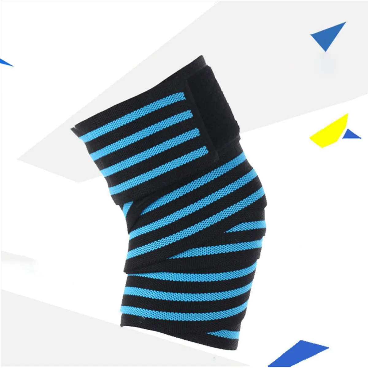 

【BIG-SALE】2X Fitness Winding Knee Bandage Compression Straps Wraps Elastic Outdoor Sports Protective Equipment Training (Blue)