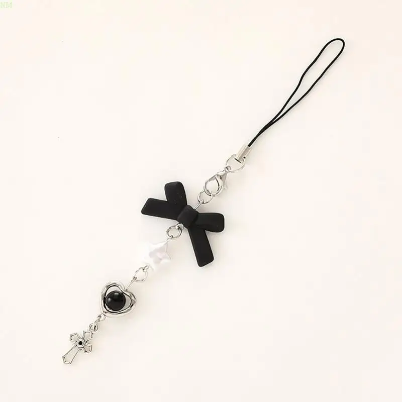 Bowknot Phone Charm Strap Detachable Keychain Pendant Butterfly Star Phone Lanyard Backpack Decors for Women Girls NM