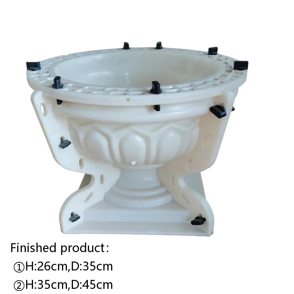 Roman Style Concrete Flower Pot Plastic Mold ABS Reusable Garden Planter Casting Mould DIY Cement Flowerpot Making Tool for Outd