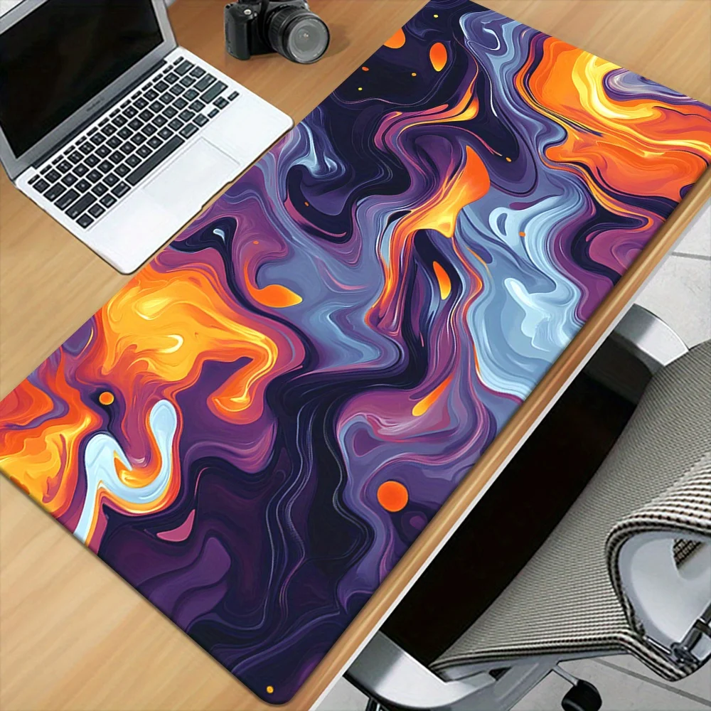 Vibrant liquid metal design mousepad waterproof and anti-slip rubber desk Mat large gamer washable travel notebook keyboard pads