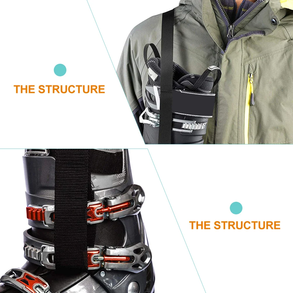 

Ski Boot Carrier Strap for Roller Skates Adjustable Leash Black Portable Snowboard Bundling Straps Strong Polyester