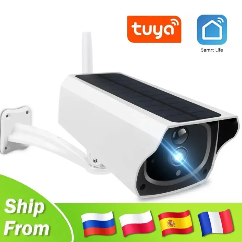 To Tuya WIFI Camera 1080P HD Solar Outdoor Security Camera Smart Life Wireless Battery Home Surveillance Bullet Camera Baby