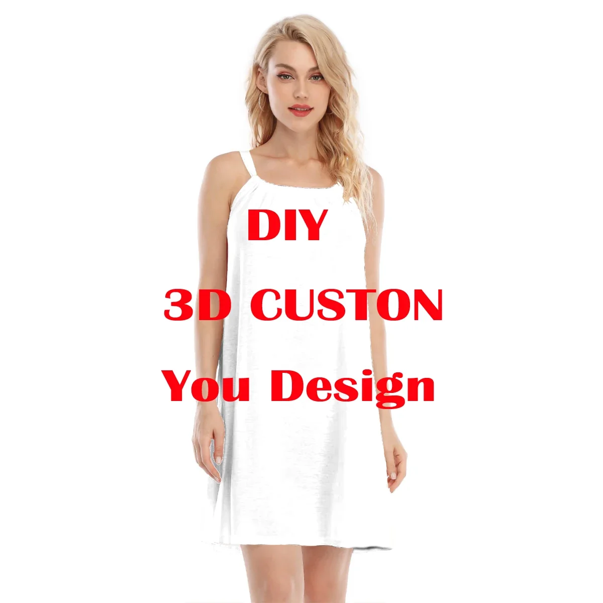 MCDV-Robe camisole sexy à col rond pour femme, conception personnalisée, jupe à bretelles, bricolage, imprimé en 3D, été