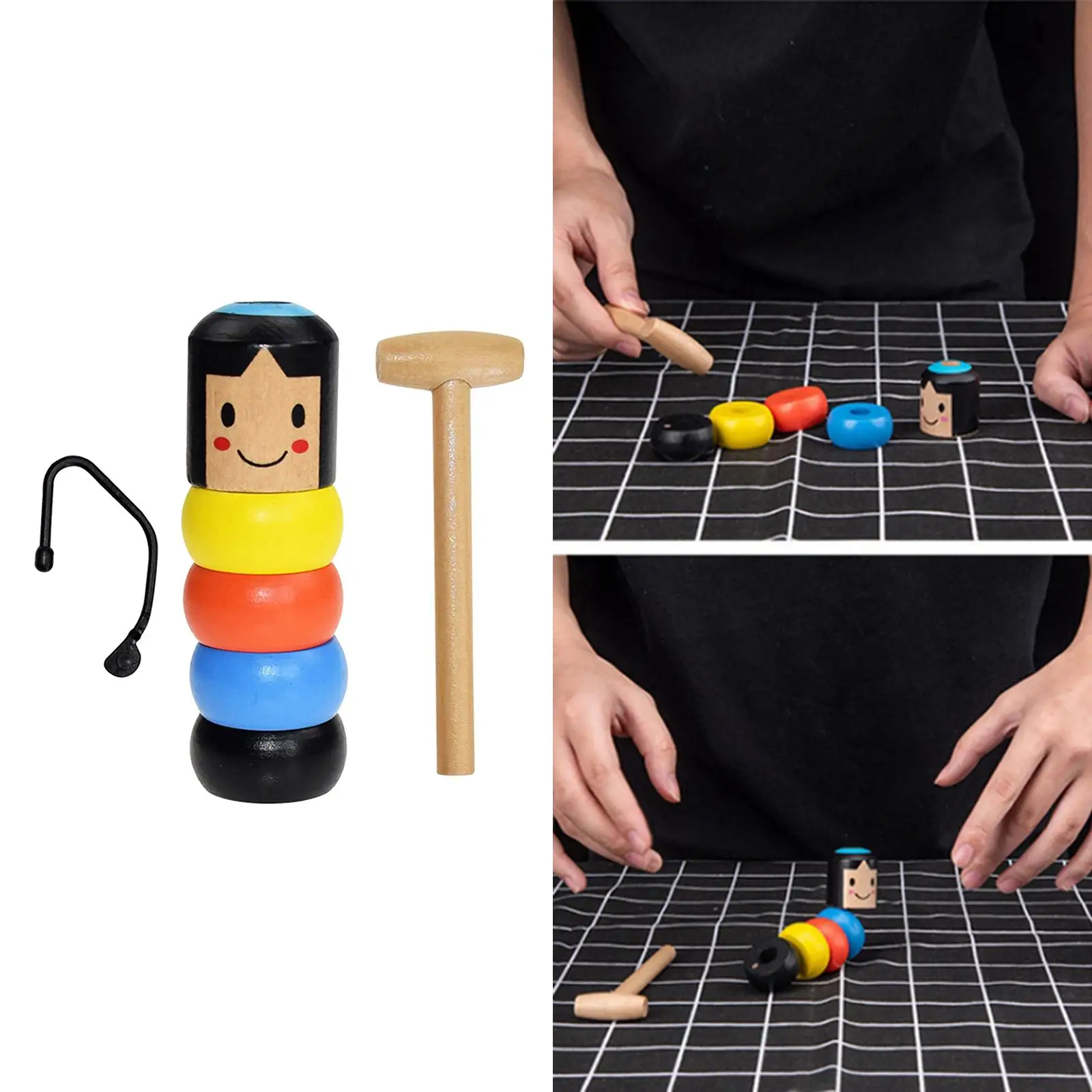 

Wooden Man , Durable and Funny, Puppet Immortal Stage Magic Props, for Kids Children girls and boys Birthday and Magic Lovers