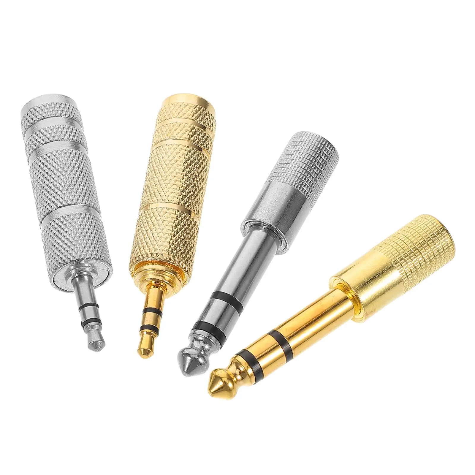 

4pcs Microphone Jack Converter For Audio Equipment Microphone Accessories Microphone Converter Adapter Metal Mic Audio Converter