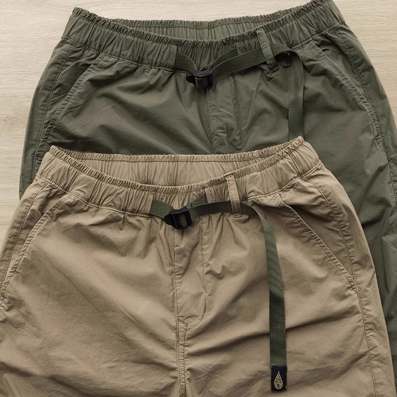 Men's Snap Button Thin Casual Pants Fashion Solid Color Summer/Autumn Loose Cargo Pants Outdoor Jogger Pants