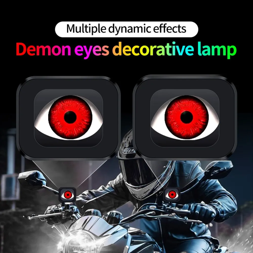 

12-36V Devil's Eye 6 Modes Motorcycle Rearview Mirror LED Modified Electric Car LED Eye Light Eagle Eye Light Blink Light