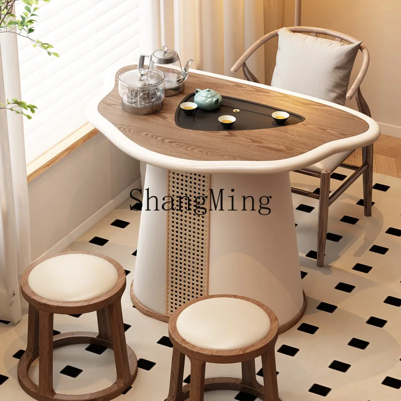 

LXY high-end small apartment rock slab coffee table kettle integrated automatic tea table