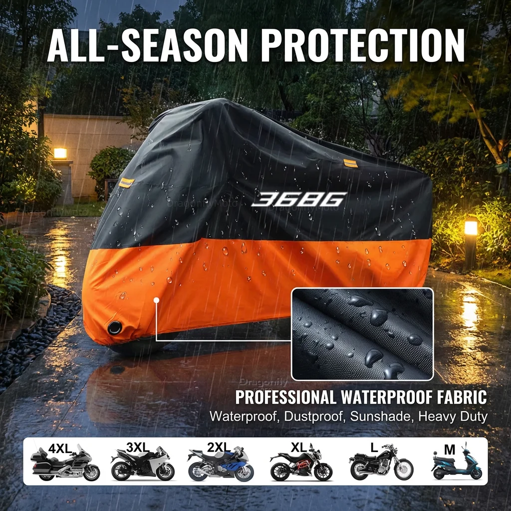 

For Zontes 368G Adventure 2025 2026 368 G Adv ZT368G Motorcycle Cover Thick 210D Waterproof Outdoor Uv Protective Dust Rain Sun