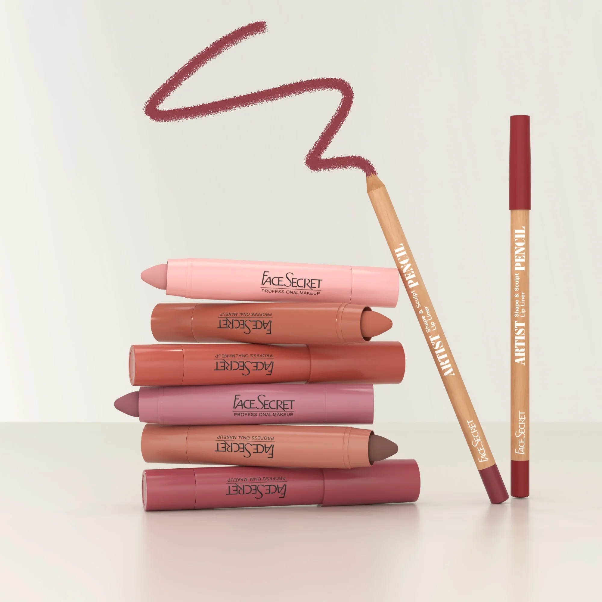 6pcs/Set Lip Liner + Lipstick Lip Combo Set Matte Waterproof Long lasting Makeup Set Nude Matte Lipstick Pen with Lip Liner Set